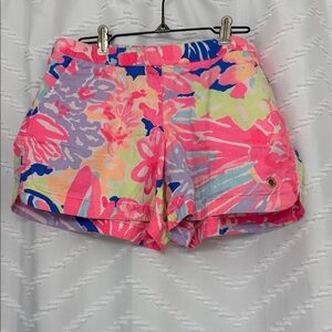 Lilly Pulitzer Pink and Blue Floral High Waist Shorts